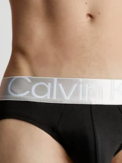 Calvin Klein 3 Pack Briefs - Steel Cotton -Calvin Cloth Shop 000NB3129A GTB alternate4