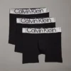Calvin Klein 3 Pack Boxer Briefs - Steel Cotton
