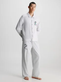 Calvin Klein Cotton Flannel Pyjama Top -Calvin Cloth Shop 000NM2576E 6XU alternate3