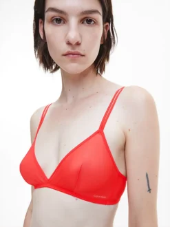 Calvin Klein Triangle Bra - Sheer Marquisette -Calvin Cloth Shop 000QF7022E 5G6 alternate3