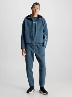 Calvin Klein Zip Up Logo Hoodie -Calvin Cloth Shop 00GMF3J408 CEG alternate4