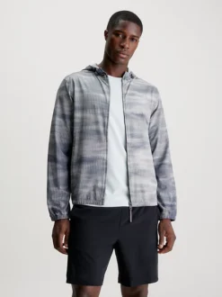 Calvin Klein Printed Hooded Windbreaker