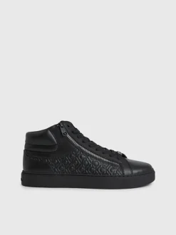 Calvin Klein Leather High-Top Logo Trainers