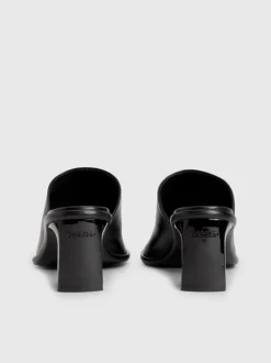 Calvin Klein Leather Heeled Mule Sandals -Calvin Cloth Shop HW0HW01628 BEH alternate3