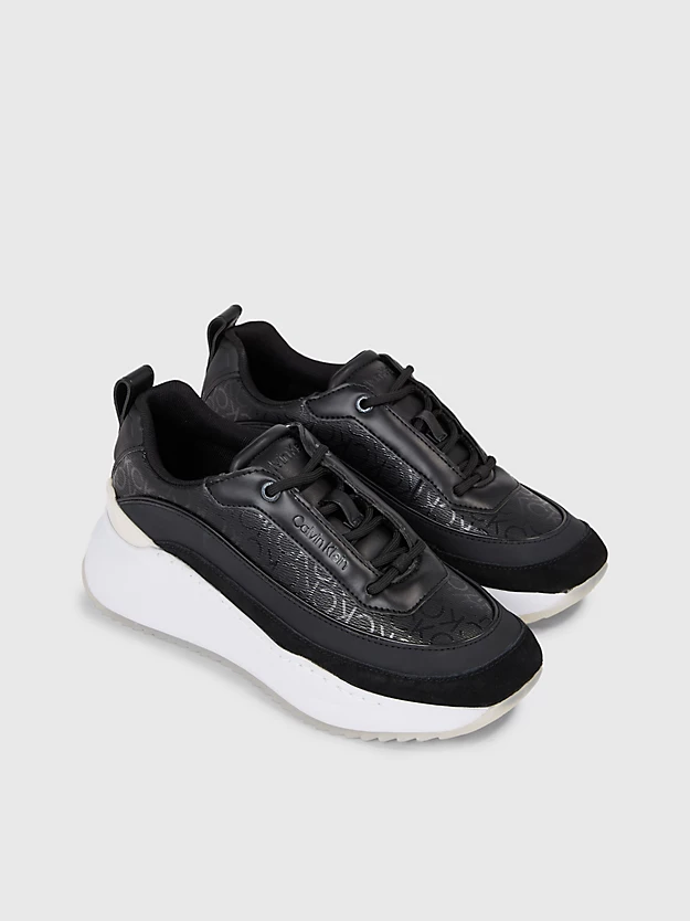 Calvin Klein Faux Leather Wedge Trainers 4 Calvin Klein Faux Leather Wedge Trainers - Image 2