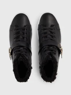 Calvin Klein Leather High-Top Platform Trainers -Calvin Cloth Shop HW0HW01667 BEH alternate2