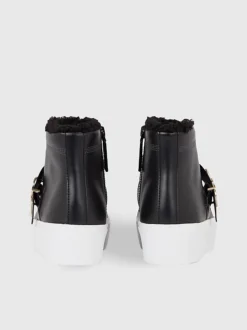 Calvin Klein Leather High-Top Platform Trainers -Calvin Cloth Shop HW0HW01667 BEH alternate3