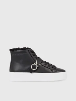 Calvin Klein Leather High-Top Platform Trainers