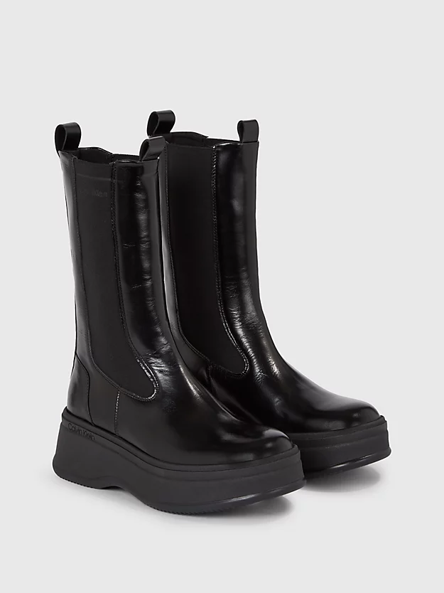 Calvin Klein Leather Platform Chelsea Boots 4 Calvin Klein Leather Platform Chelsea Boots - Image 2