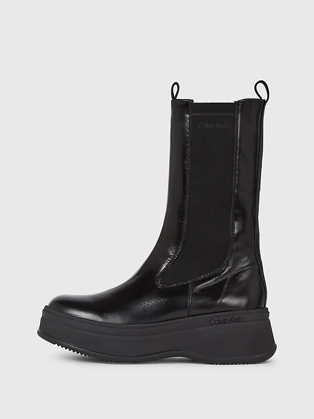 Calvin Klein Leather Platform Chelsea Boots 8 Calvin Klein Leather Platform Chelsea Boots - Image 6