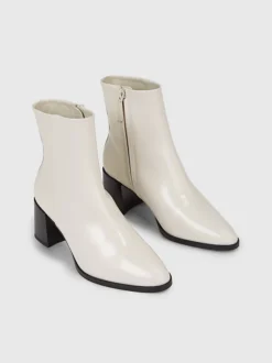 Calvin Klein Leather Heeled Ankle Logo Boots -Calvin Cloth Shop HW0HW01701 ACG alternate1