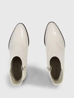 Calvin Klein Leather Heeled Ankle Logo Boots -Calvin Cloth Shop HW0HW01701 ACG alternate2