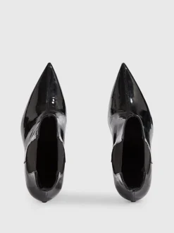 Calvin Klein Patent Leather Stiletto Chelsea Boots -Calvin Cloth Shop HW0HW01809 BEH alternate2