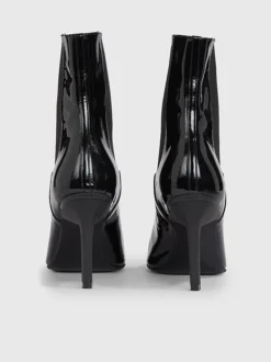Calvin Klein Patent Leather Stiletto Chelsea Boots -Calvin Cloth Shop HW0HW01809 BEH alternate3