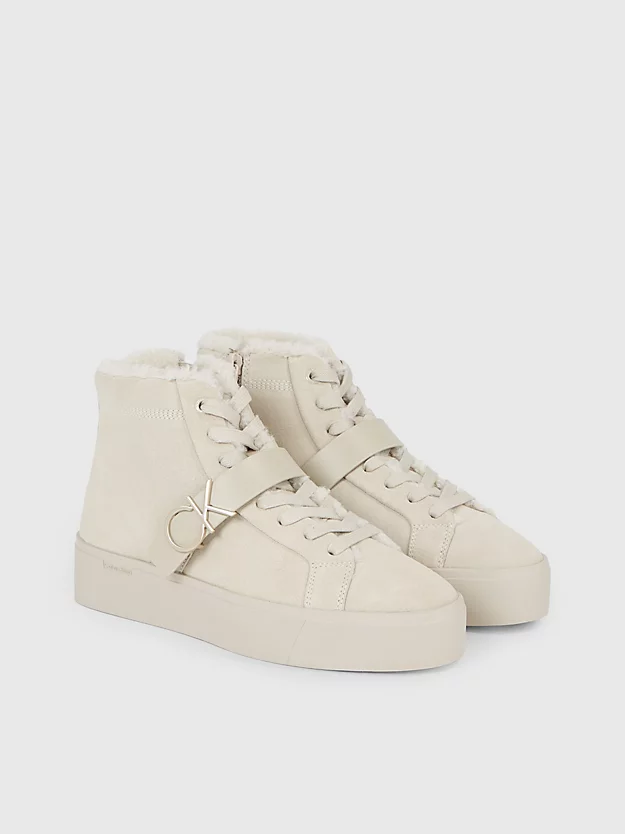 Calvin Klein Suede High-Top Platform Trainers 4 Calvin Klein Suede High-Top Platform Trainers - Image 2