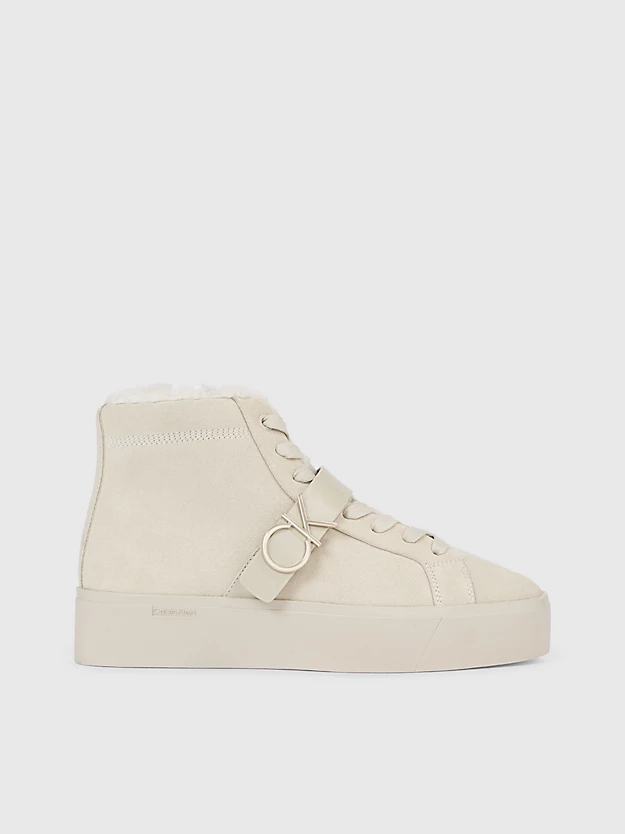 Calvin Klein Suede High-Top Platform Trainers 3 Calvin Klein Suede High-Top Platform Trainers
