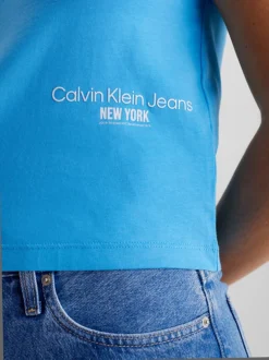 Calvin Klein Cropped Logo T-shirt -Calvin Cloth Shop J20J221047 CY0 alternate3