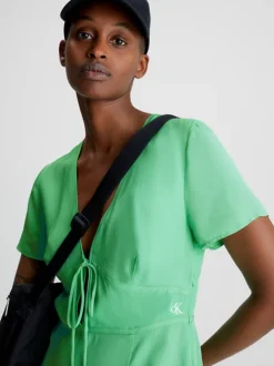 Calvin Klein Crepe Short Sleeve Midi Dress -Calvin Cloth Shop J20J221140 L1C alternate3