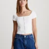 Calvin Klein Cotton Rib Hook And Eye T-shirt