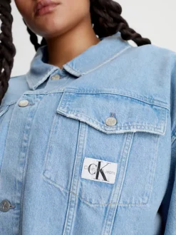 Calvin Klein Relaxed Cropped Denim Jacket 13 Calvin Klein Relaxed Cropped Denim Jacket -Calvin Cloth Shop J20J221506 1AA alternate3