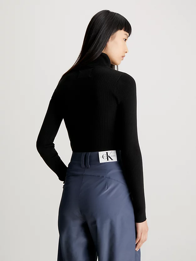 Calvin Klein Slim Ribbed Roll Neck Jumper 5 Calvin Klein Slim Ribbed Roll Neck Jumper - Image 3
