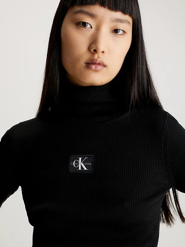 Calvin Klein Slim Ribbed Roll Neck Jumper 6 Calvin Klein Slim Ribbed Roll Neck Jumper - Image 4
