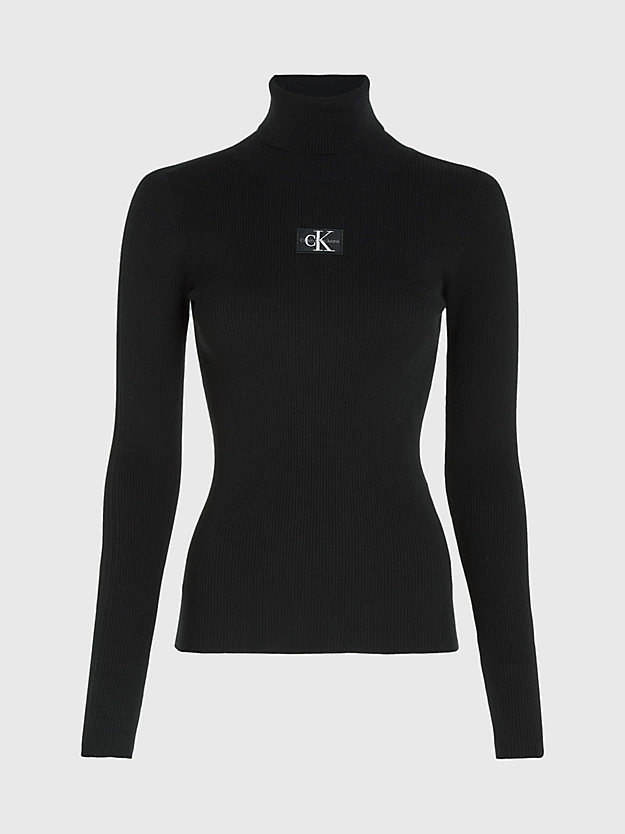 Calvin Klein Slim Ribbed Roll Neck Jumper 8 Calvin Klein Slim Ribbed Roll Neck Jumper - Image 6