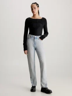 Calvin Klein Button Hem Mom Jeans 12 Calvin Klein Button Hem Mom Jeans -Calvin Cloth Shop J20J221793 1AA alternate4