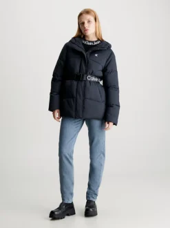 Calvin Klein Nylon Belted Puffer Jacket -Calvin Cloth Shop J20J221896 BEH alternate4