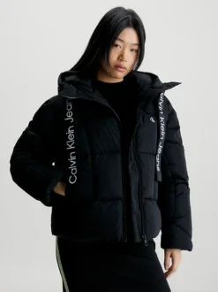 Calvin Klein Logo Tape Short Puffer Jacket