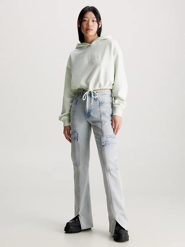 Calvin Klein Cropped Embossed Logo Hoodie 6 Calvin Klein Cropped Embossed Logo Hoodie - Image 4