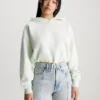 Calvin Klein Cropped Embossed Logo Hoodie -Calvin Cloth Shop J20J221929 LCE main