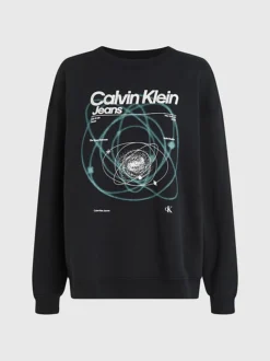 Calvin Klein Printed Boyfriend Sweatshirt -Calvin Cloth Shop J20J221940 BEH alternate5