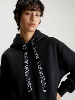 Calvin Klein Oversized Logo Tape Hoodie -Calvin Cloth Shop J20J221942 BEH alternate3