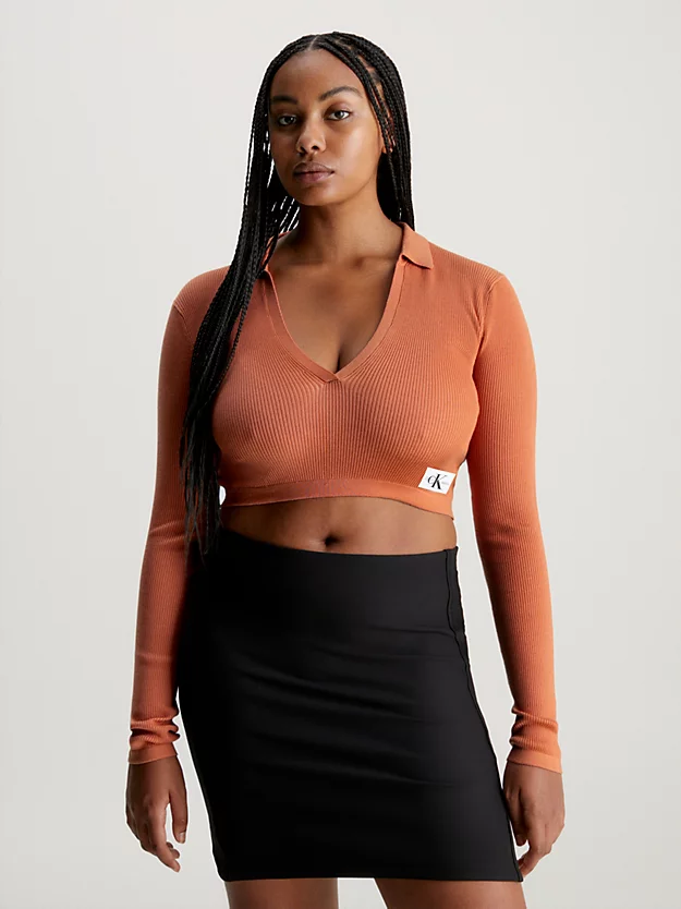 Calvin Klein Slim Cropped V-Neck Jumper 4 Calvin Klein Slim Cropped V-Neck Jumper - Image 2