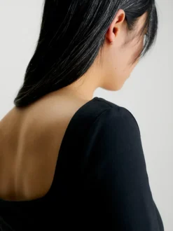 Calvin Klein Milano Jersey Logo Tape Dress -Calvin Cloth Shop J20J221989 BEH alternate4