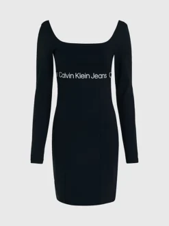 Calvin Klein Milano Jersey Logo Tape Dress -Calvin Cloth Shop J20J221989 BEH alternate5