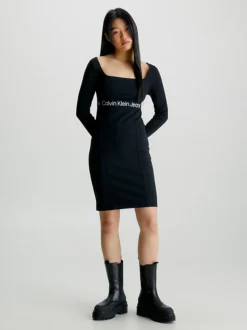 Calvin Klein Milano Jersey Logo Tape Dress