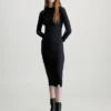 Calvin Klein Split Sleeve Ribbed Maxi Dress