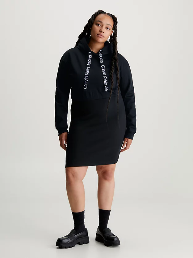 Calvin Klein Logo Tape Hooded Sweatshirt Dress 4 Calvin Klein Logo Tape Hooded Sweatshirt Dress - Image 2