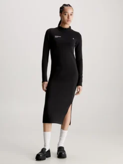 Calvin Klein Slim Cotton Jersey Midi Dress