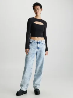 Calvin Klein Milano Cut Out Long Sleeve Top -Calvin Cloth Shop J20J222009 BEH alternate3