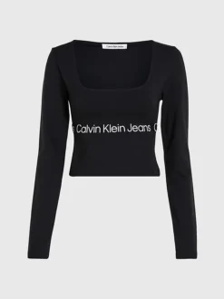 Calvin Klein Milano Jersey Long Sleeve Top 13 Calvin Klein Milano Jersey Long Sleeve Top -Calvin Cloth Shop J20J222013 BEH alternate5