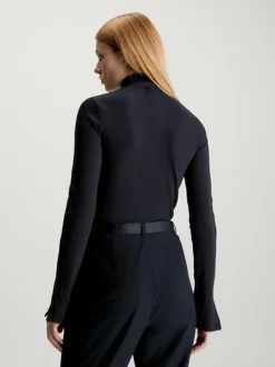 Calvin Klein Split Sleeve Roll Neck Top -Calvin Cloth Shop J20J222014 BEH alternate2