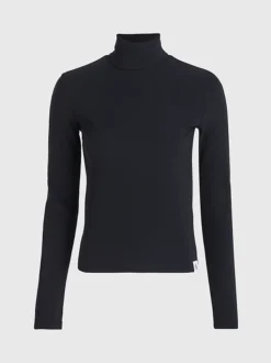 Calvin Klein Split Sleeve Roll Neck Top -Calvin Cloth Shop J20J222014 BEH alternate5