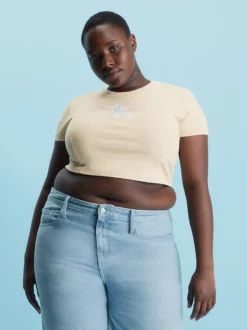 Calvin Klein Cropped Monogram T-shirt -Calvin Cloth Shop J20J222069 ACJ alternate1