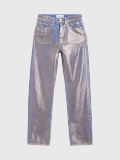 Calvin Klein High Rise Straight Metallic Jeans -Calvin Cloth Shop J20J222205 1A4 alternate5