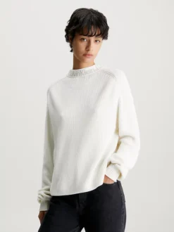 Calvin Klein Cotton Logo Collar Jumper
