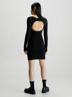 Calvin Klein Cotton Knit Open Back Dress