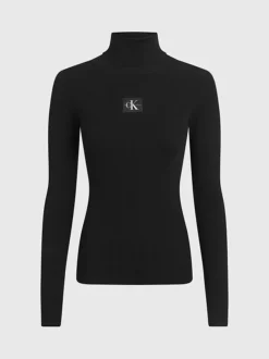 Calvin Klein Plus Size Ribbed Roll Neck Jumper -Calvin Cloth Shop J20J222403 BEH alternate4